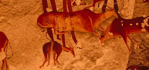 Rock art in the Drakensberg. Image courtesy South African
Tourism